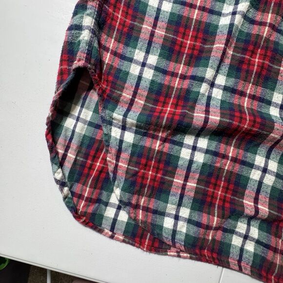 Vtg Disney Store Nightgown Womens Size OW Pooh Piglet Flannel Plaid White Red - Picture 5 of 10